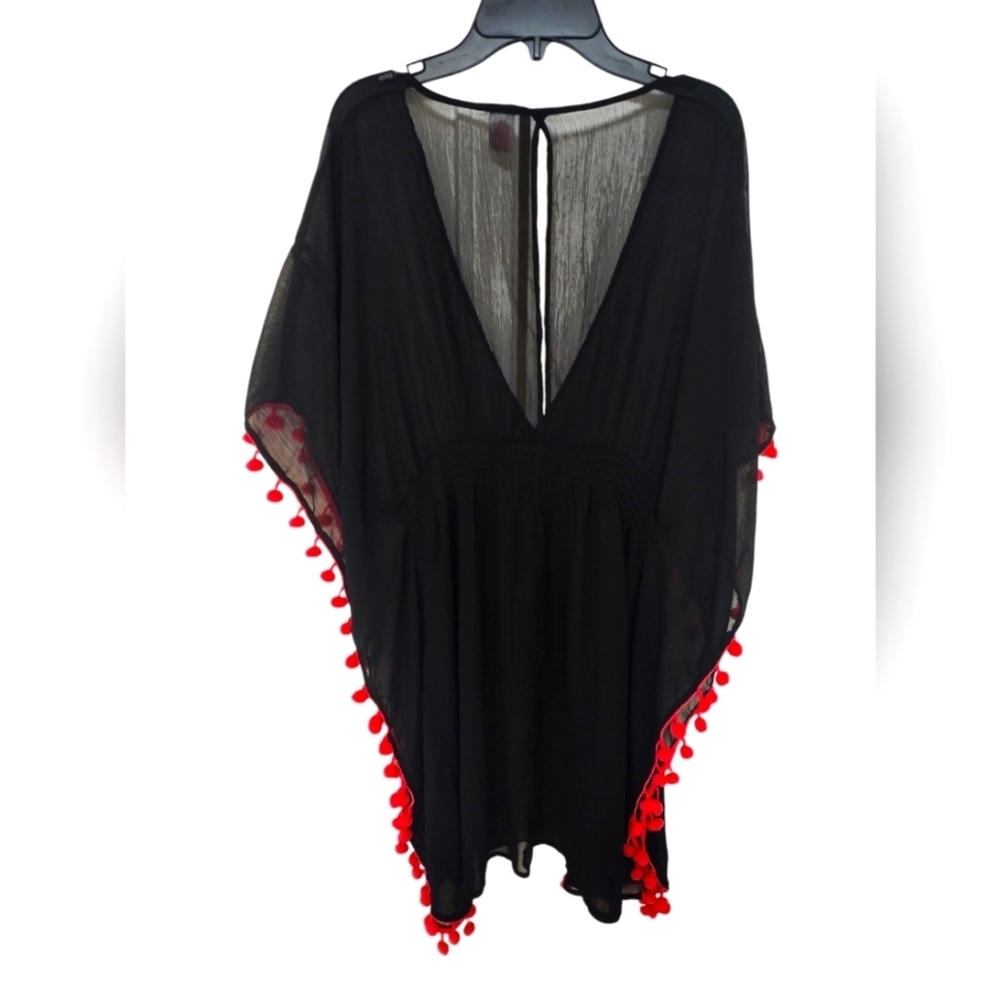 NWOT Bongo Women's Swim Cover-Up, M, Black & Pink